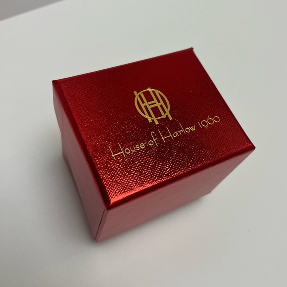 NWT ⚜️👑⚜️ House of Harlow Gold Bow Earrings with Pear shaped cubic zirconia - Picture 5 of 11